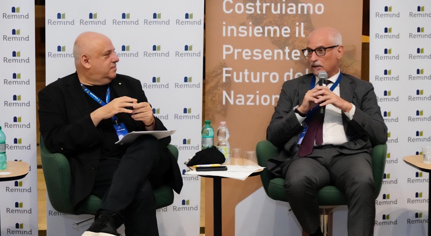 Andrea Migliore di RINA Prime durante un’intervista all’evento ReMind “L’Italia che abiteremo 2026”, dedicato alla rigenerazione urbana e al patrimonio esistente.